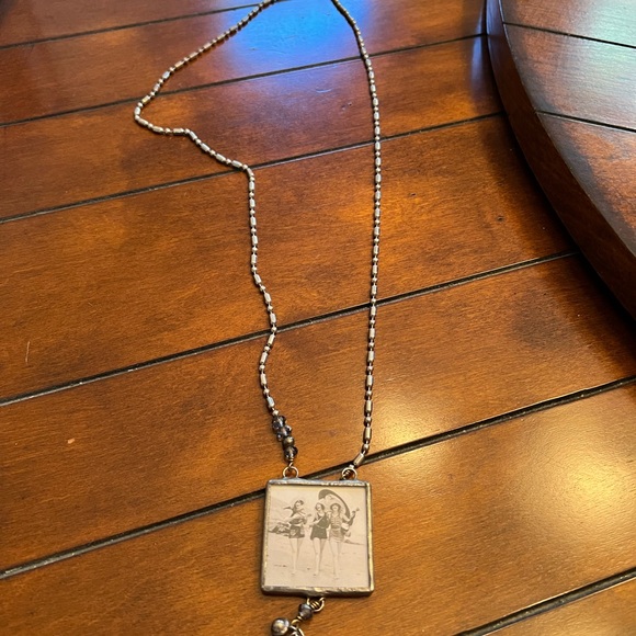 Friendship Long Necklace Vintage Font and Photo-Can be worn on either Side - Picture 3 of 6
